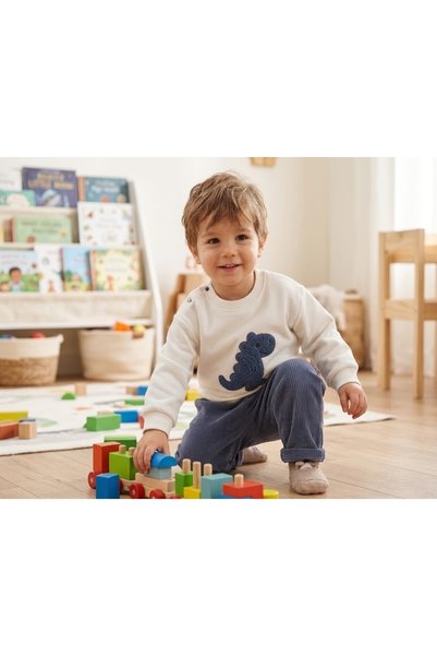 Erca Home Tekstil Ürünleri 100% Cotton DINOSAUR-EMBROIDERED VELVET PANTS WINT...