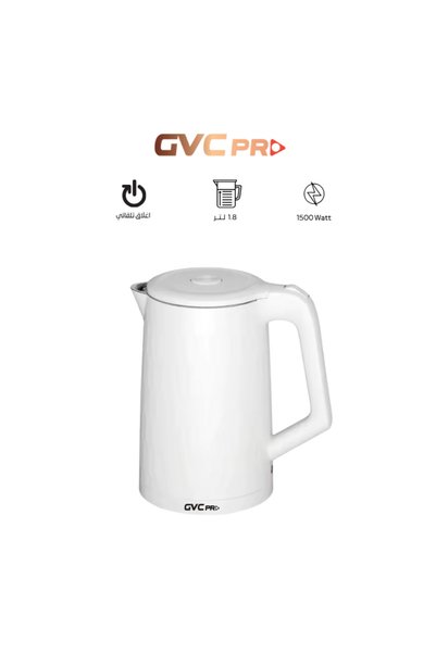 GVC PRO غلاية جي في سي برو 1.8 لتر بلاستيك أبيض - GVCKT-3610H