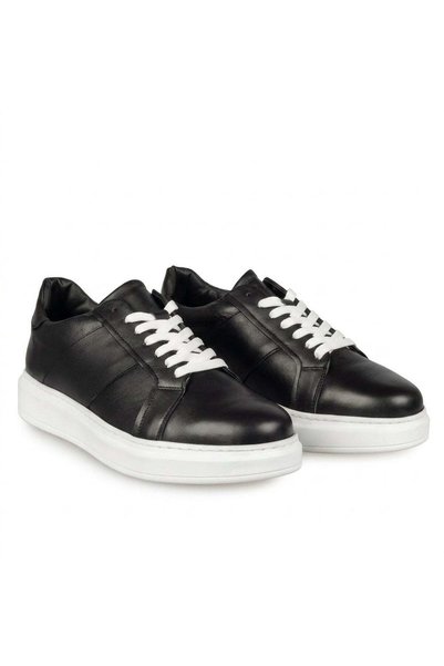 PaulStyle Adidasi barbati din piele naturală, M-102, negru-Talba