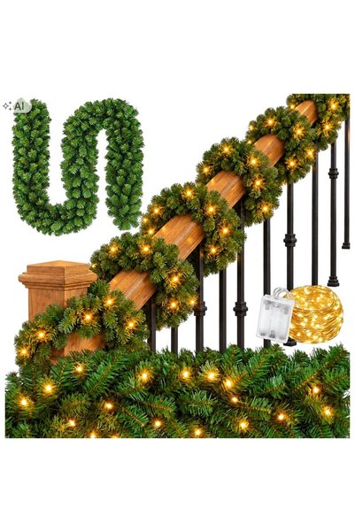OEM Ghirlandă artificială de Crăciun, 300 cm, cu 70 de micro LED-uri, lumină ...