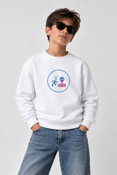 YUNAYT Printed Crew-Neck Sweatshirt for Boys