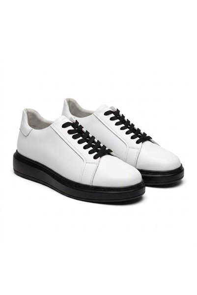 PaulStyle Adidasi barbati din piele naturală, M-112, alb-tng