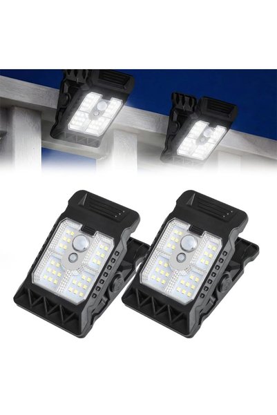 TERRIFI 2 PCS New Enhanced Solar Clip Light with Motion Sensor,Portable LED C...