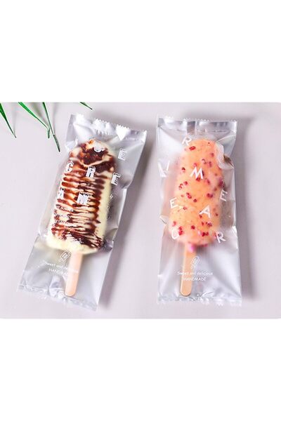 YRQX 100 Pack Clear Popsicle Bags with Silver Bottom, Self-Sealing Ice Pop Ba...