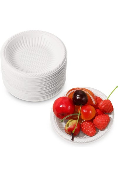 Generic Small Paper Plates - Heavy Duty White Disposable Cake and Dessert Pla...