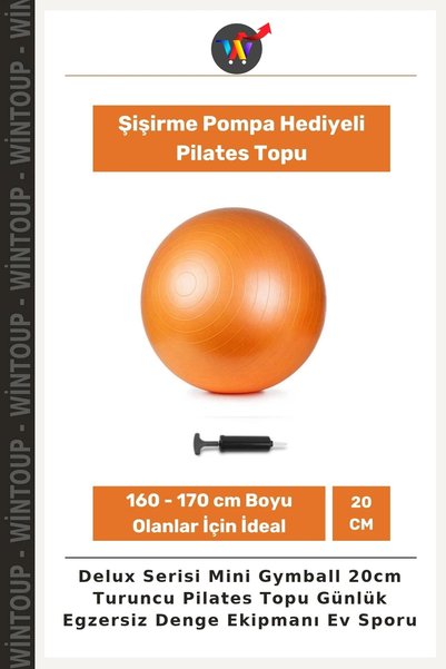 Wintoup Minge de Pilates din seria Delux Mini Gymball, 20 cm, portocalie – Ec...
