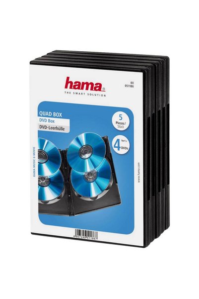 Hama Carcasă DVD 00051186 4 CD-uri/DVD-uri/Blu-ray-uri Negru Polipropilenă 5 ...