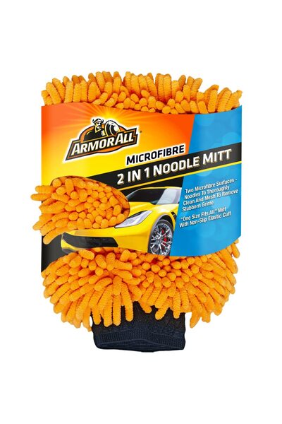 Armor ALL 2 in 1 Microfibre Noodle Wash Mitt - Soft Chenille Car Wash Glove
