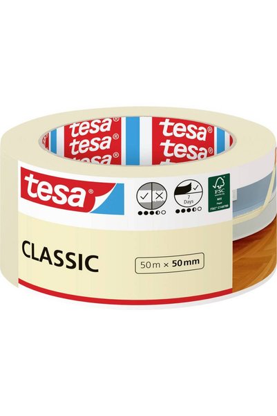 Tesa Bandă de mascare clasică 52807-00000-03 Albă (L x L) 50 m x 50 52807-000...