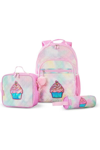 Generic 17" Set of 3 Backpack w/Lunch Bag and Pencil Case - Sugar Pop Pink