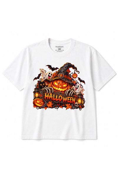 Rabona Fashion Spooky Halloween – T-Shirts Featuring a Pumpkin with a Witch's...