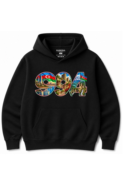Rabona Fashion Azerbaijan Heritage 994 – Hanorac cu glugă cu tema Steagul Aze...