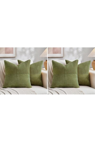 Generic 4 Packs Moss Green Decorative Throw Pillow Covers 18x18 Inch for Livi...