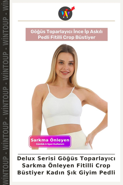 Wintoup Seria Delux: bustieră crop materiat cu striații, cu efect modelator a...