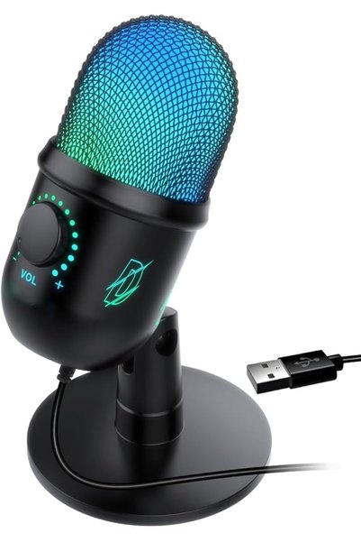 NALACAL ميكروفون مكثف للبودكاست، ميكروفون USB للألعاب، توصيل وتشغيل فوري، زر ...