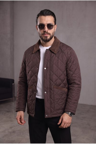 BASEL.CO Modern Velvet-Collar Quilted Jacket/Coat