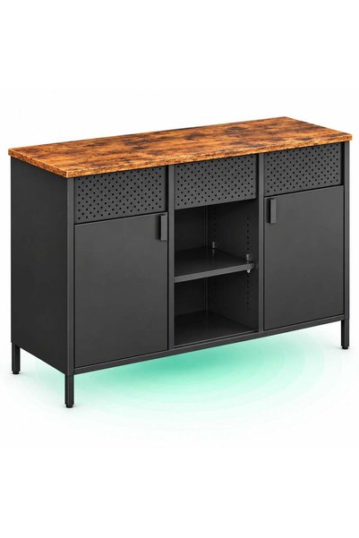 Timebox Dulap depozitare metalic 40x110x76 cm, Cu 2 usi, Polite reglabile, Se...