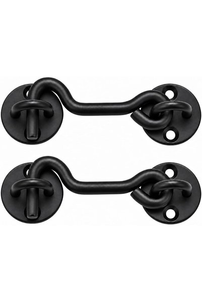 GENERAL Raswik (2 Pack) 4" Privacy Hook and Eye Gate Door Latch for Sliding B...