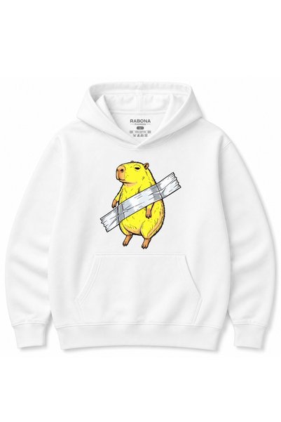 Rabona Fashion Capybara Mood – Φούτερ με κουκούλα και μοτίβο καρτούν με κίτρι...