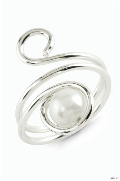 ZERO LAND SVL-SHOP Pearl Metal Ring (205555) Silver Color