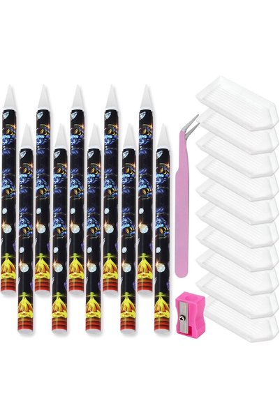 KOWVOWZ 10PCS Wax Pencil Rhinestone Picker, Rhinestone Picker Pencil Set with...