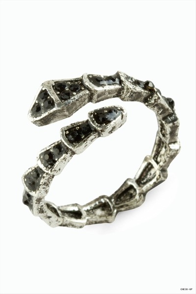 ZERO LAND SVL-SHOP Snake-Stone Metal Ring (205552) Silver Color
