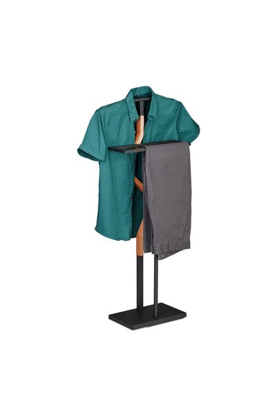 Relaxdays Cârlige, suport pentru haine, negru/, 107x20x47.5 cm, capacitate 8 kg
