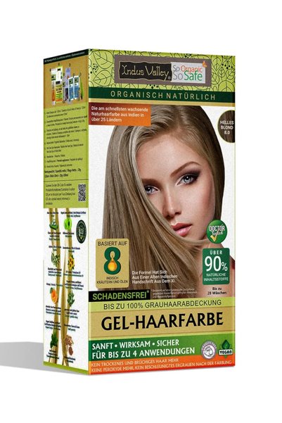 Indus Valley Vopsea henna gel fara amoniac Blond Deschis 8.0
