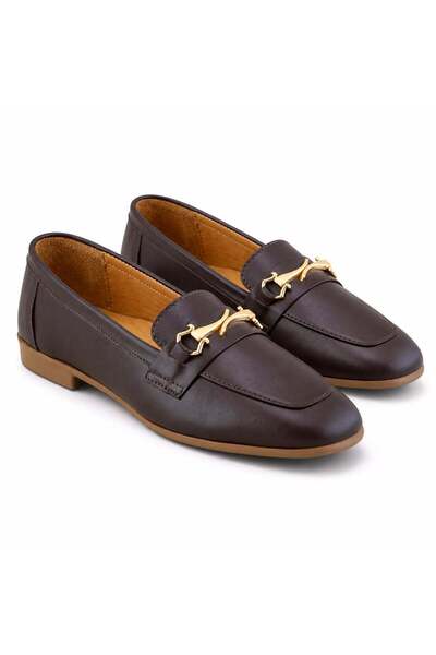 Beety 5032 Genuine Leather Soft Women's Casual Ballet Flats—Brown