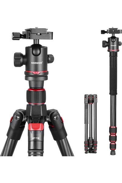 NEEWER Upgraded 80.7” Carbon Fiber Camera Tripod Monopod with Telescopic 2 Se...