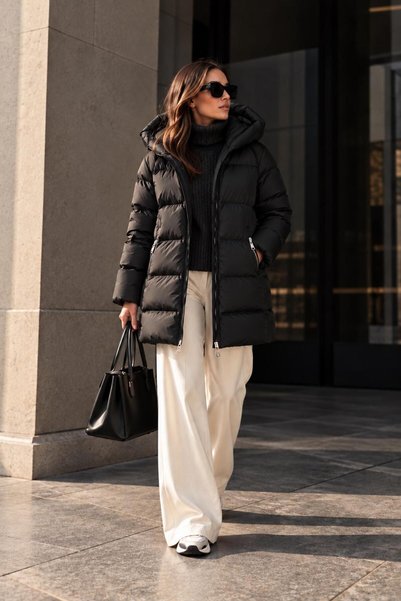 LUMAST Modern Fit Zipper-Front Hooded Winter Jacket