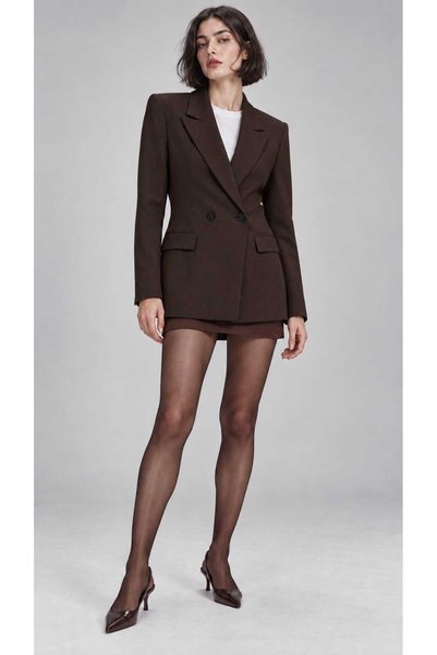 kikiriktekstil Kadın Çift Düğme Oturtmalı Blazer Ceket 983