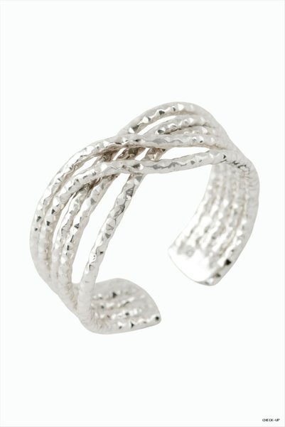 ZERO LAND SVL-SHOP Twisted Metal Ring (210407) Silver Color