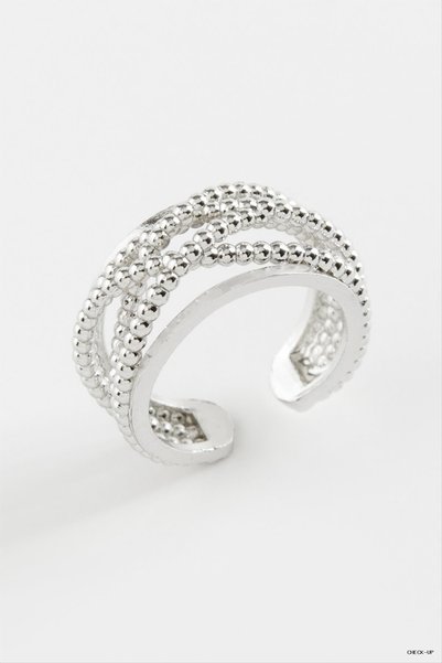 ZERO LAND SVL-SHOP Dotted Metal Ring (212019) Silver Color