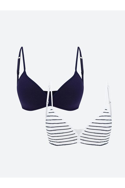 LC Waikiki LCW Young Λευκό Σουτιέν χωρίς μπανέλα και χωρίς επένδυση, με ρίγες...