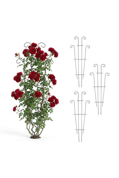Relaxdays Set de 4 suporturi pentru plante, Relaxdays, stil vintage, metal, n...