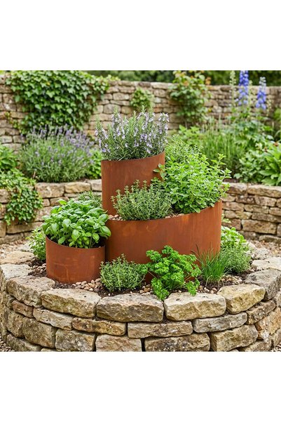 Relaxdays Herb Spiral της 10053065, πολυεπίπεδη κατασκευή από ατσάλι με επίστ...