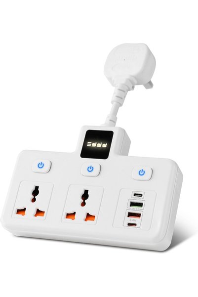 REOCLE Multi Plug Extension Socket with Night Light, 2 AC Outlets + PD20W QC3...