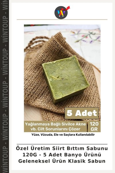 Wintoup Handcrafted Siirt Bıttım Soap 120G - Set of 5 Bath Products: Traditio...