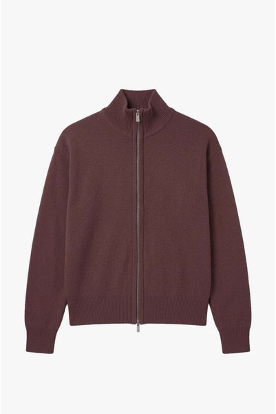 Havoş Plum Double-Zip Cardigan