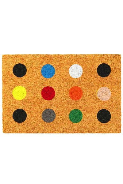 Relaxdays covoraș de intrare, nucă de cocos, decorativ, galben-maro-negru, 60...