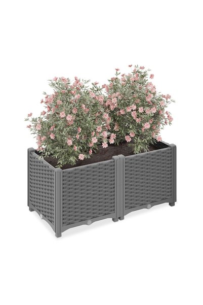 Relaxdays Jardiniere înălțate cu picioare, gri, 38x40x80 cm, pentru exterior,...