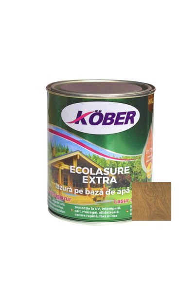 Kober Lazură Ecolasure Extra 3 in 1 pe bază de apă alun, 0.75 l