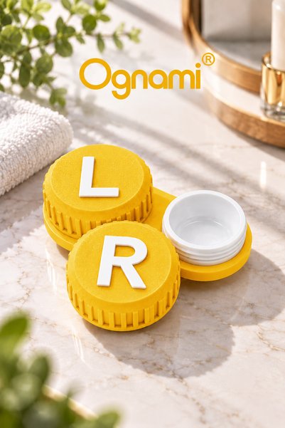 Ognami 3D Printing Contact Lens Storage and Travel Container L/R Screw Cap