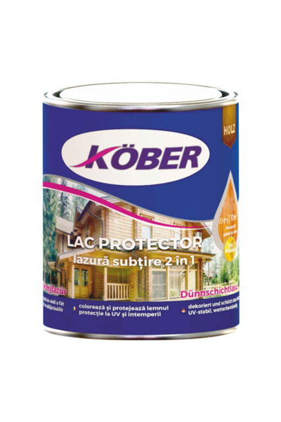 Kober Lac protector lazură subțire 2 în 1 pin, 0.75 l