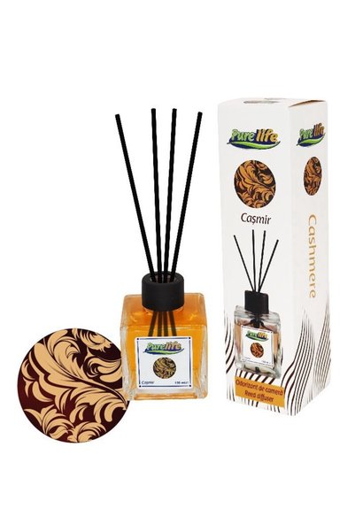 PureLife Odorizant de cameră cu bețișoare Purelife, 120ml, cu parfum de cașmir