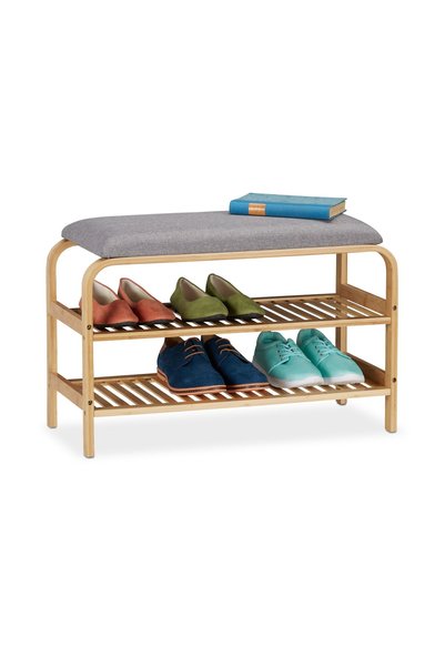 Relaxdays Bancă cu 2 rafturi pentru pantofi, Relaxdays, dimensiuni 46 x 69 x ...