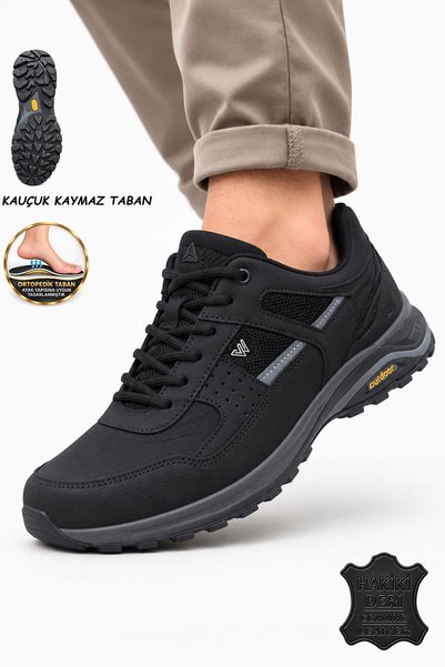 AlbiShoes حذاء رجالي شتوي مريح للارتداء اليومي، مصنوع من الجلد الطبيعي، بنعل ...
