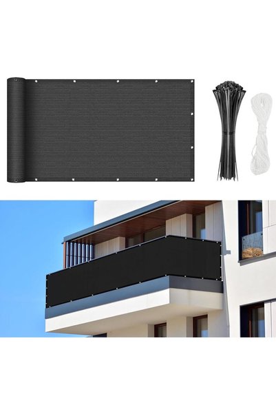 Goodern Balcony Privacy Screen Fence Cover,0.9 M x 5 M Fabric Netting Mesh Sh...