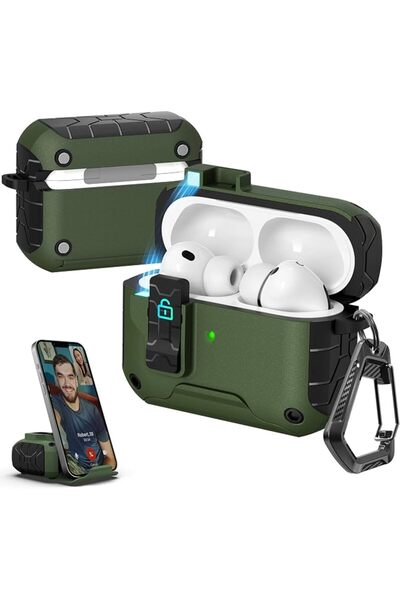 GENERAL متوافق مع حافظة AirPods Pro من الجيل الثالث مع طقم تنظيف، حماية من ال...